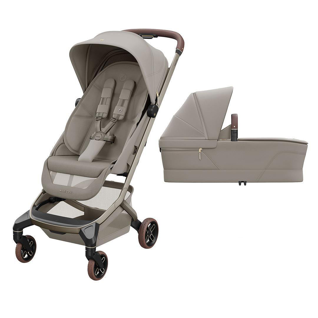 Maxi-Cosi Fame Cabin Stroller & Carrycot Bundle - Sapphire Sand-Strollers-Sapphire Sand-Without Bumper Bar | Natural Baby Shower