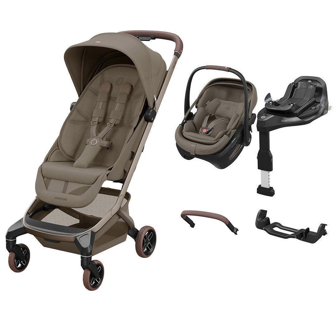 Maxi-Cosi Zero G Travel System with Fame Cabin & Coral Slide Pro-Travel Systems-Oak Truffle-No Carrycot | Natural Baby Shower