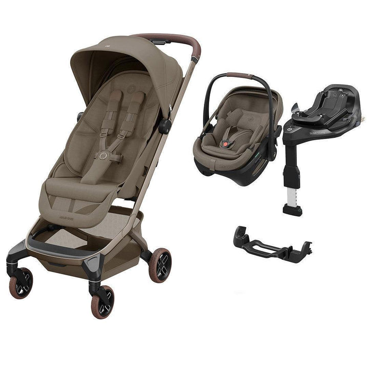 Maxi-Cosi Zero G Travel System with Fame Cabin & Coral Slide Pro-Travel Systems-Oak Truffle-No Carrycot | Natural Baby Shower