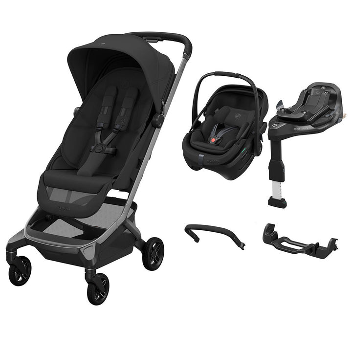 Maxi-Cosi Zero G Travel System with Fame Cabin & Coral Slide Pro-Travel Systems-Onyx Black-No Carrycot | Natural Baby Shower