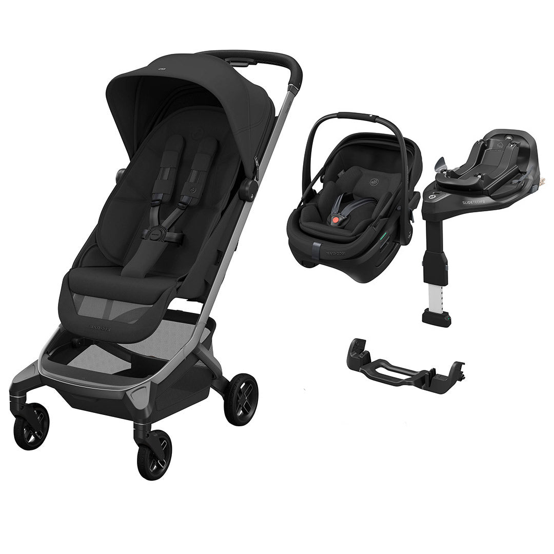 Maxi-Cosi Zero G Travel System with Fame Cabin & Coral Slide Pro-Travel Systems-Onyx Black-No Carrycot | Natural Baby Shower