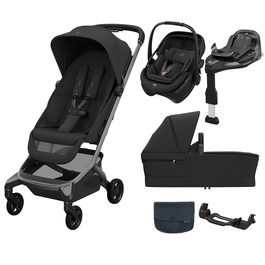 Maxi-Cosi Fame Cabin Stroller Zero G Travel System - Onyx Black-Travel Systems-Onyx Black- | Natural Baby Shower