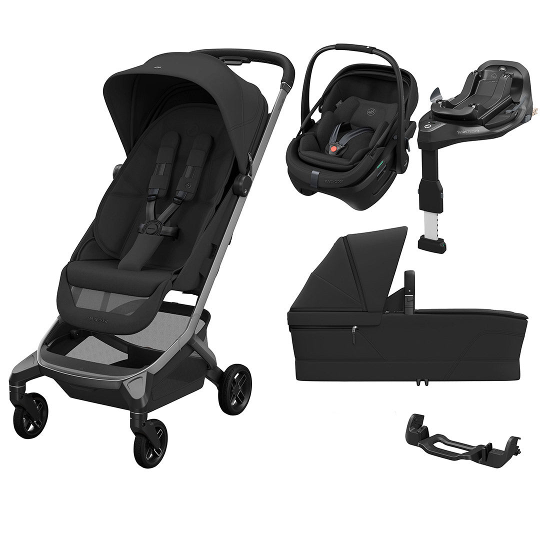 maxi cosi travel system black Maxi-Cosi Zero G Travel System with Fame Cabin & Coral Slide Pro