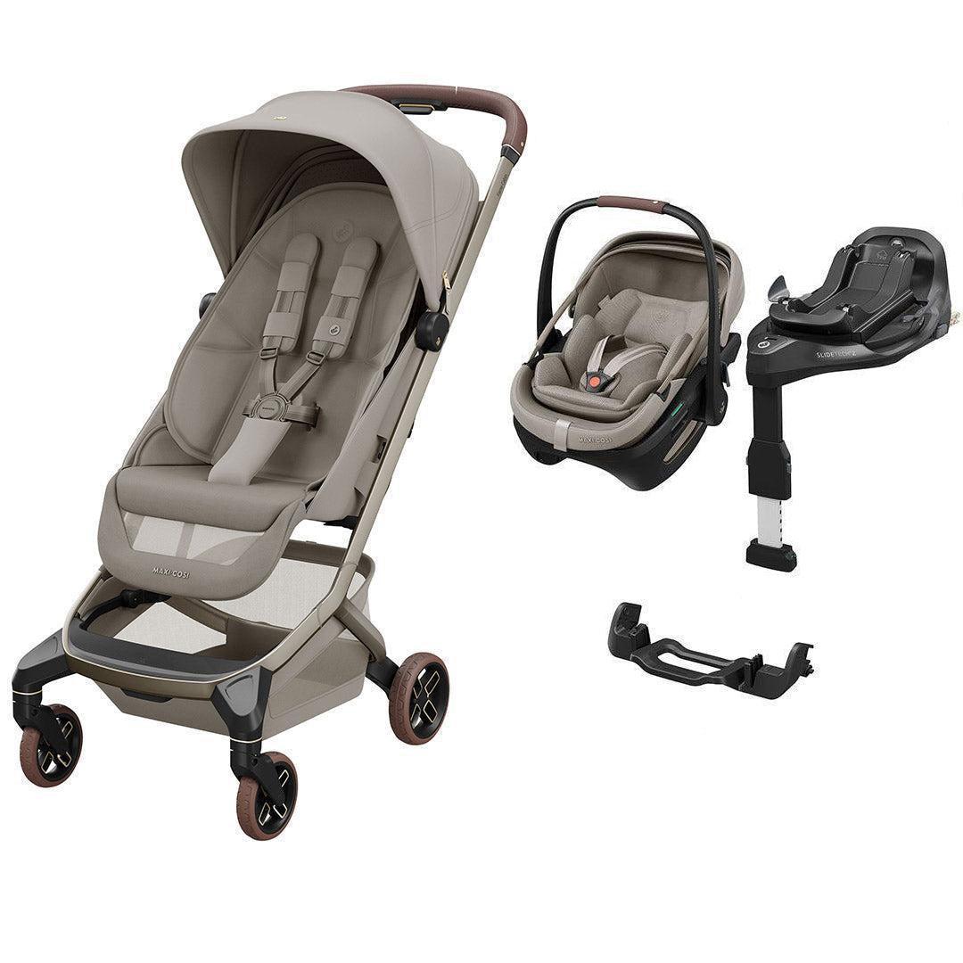 Maxi-Cosi Zero G Travel System with Fame Cabin & Coral Slide Pro-Travel Systems-Sapphire Sand-No Carrycot | Natural Baby Shower