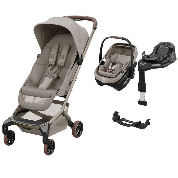 Maxi-Cosi Zero G Travel System with Fame Cabin & Coral Slide Pro-Travel Systems-Sapphire Sand-No Carrycot | Natural Baby Shower