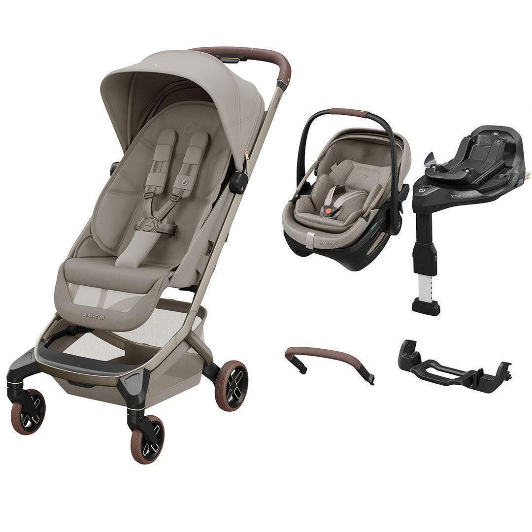 Maxi-Cosi Zero G Travel System with Fame Cabin & Coral Slide Pro-Travel Systems-Sapphire Sand-No Carrycot | Natural Baby Shower