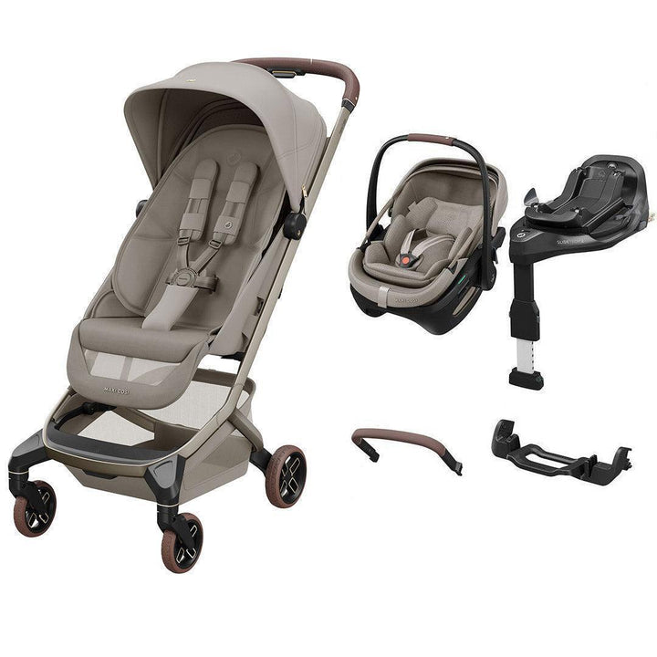 Maxi-Cosi Zero G Travel System with Fame Cabin & Coral Slide Pro-Travel Systems-Sapphire Sand-No Carrycot | Natural Baby Shower