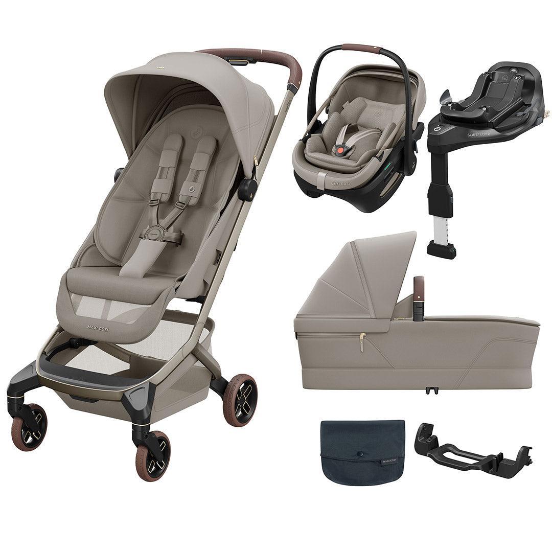 Maxi-Cosi Fame Cabin Stroller Zero G Travel System - Sapphire Sand-Travel Systems-Sapphire Sand- | Natural Baby Shower