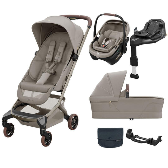 Maxi-Cosi Fame Cabin Stroller Zero G Travel System - Sapphire Sand-Travel Systems-Sapphire Sand- | Natural Baby Shower