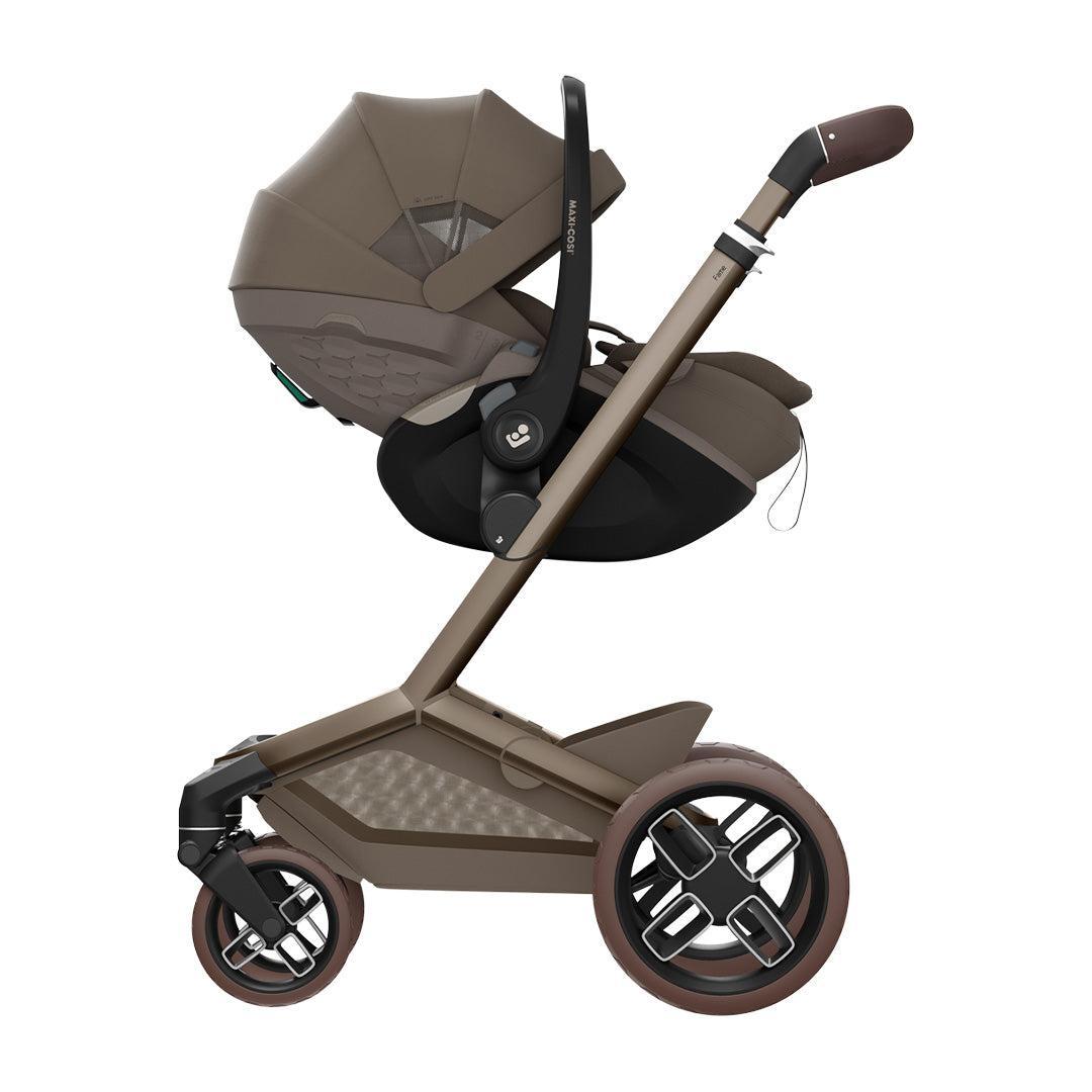 Maxi-Cosi Fame 8 Piece Ultimate Travel System with Coral Slide Pro-Travel Systems-Oak Truffle- | Natural Baby Shower