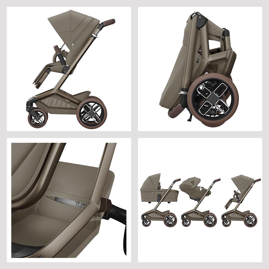 Maxi-Cosi Fame 8 Piece Ultimate Travel System with Coral Slide Pro-Travel Systems-Oak Truffle- | Natural Baby Shower