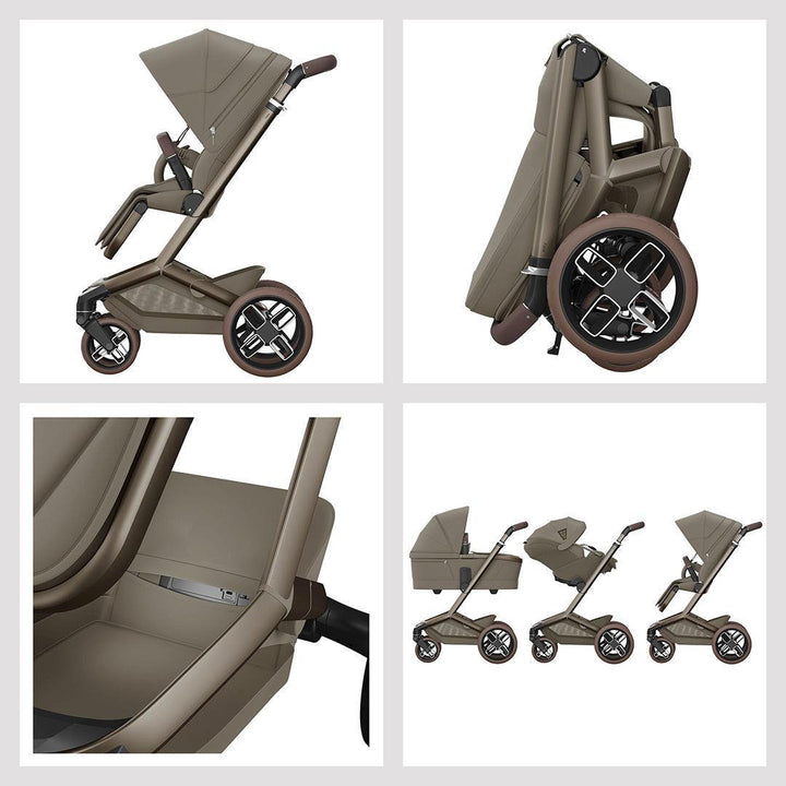 Maxi-Cosi Fame 8 Piece Ultimate Travel System with Coral Slide Pro-Travel Systems-Oak Truffle- | Natural Baby Shower