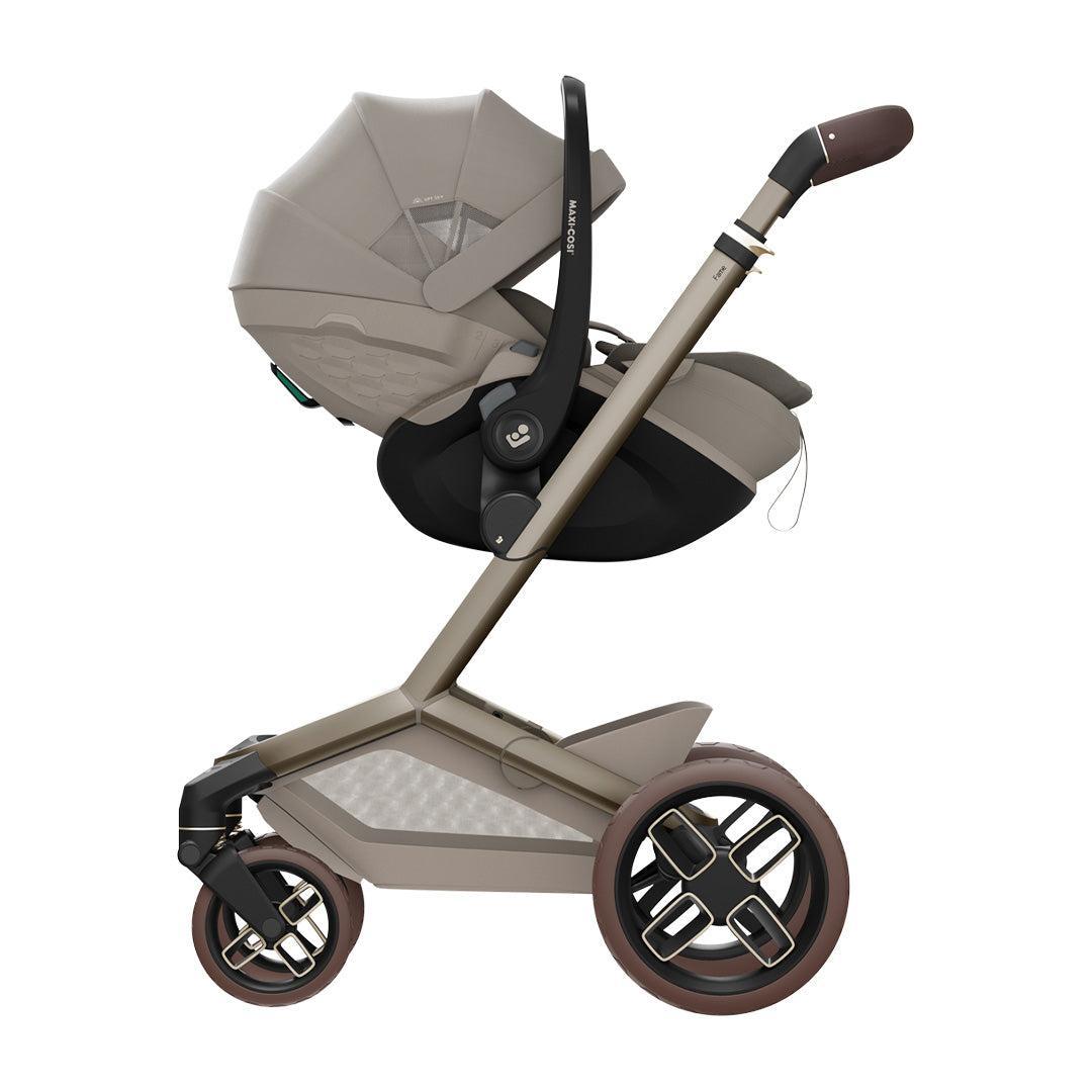 Maxi-Cosi Fame 8 Piece Premium Travel System with Pebble Slide Pro-Travel Systems-Sapphire Sand- | Natural Baby Shower