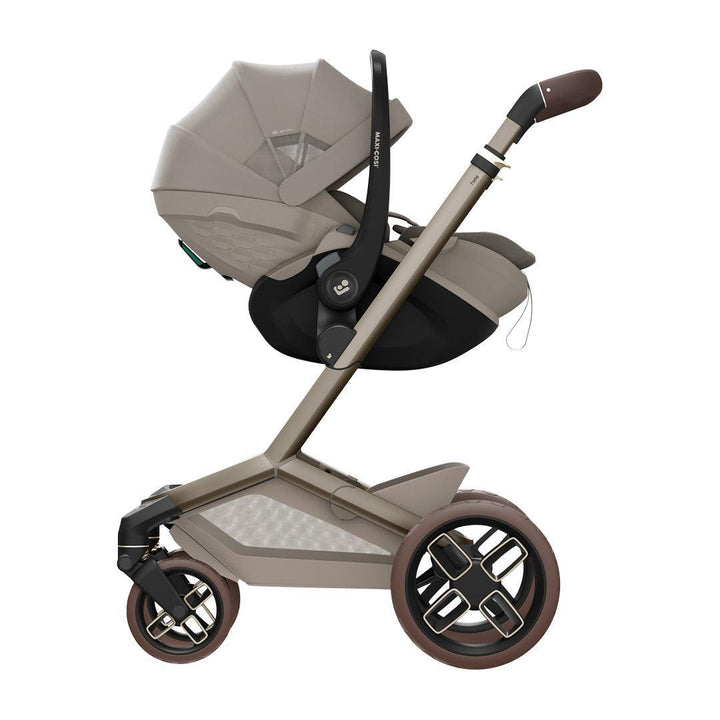 Maxi-Cosi Fame 8 Piece Premium Travel System with Pebble Slide Pro-Travel Systems-Sapphire Sand- | Natural Baby Shower