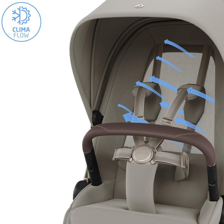 Maxi-Cosi Fame 8 Piece Premium Travel System with Pebble Slide Pro-Travel Systems-Sapphire Sand- | Natural Baby Shower