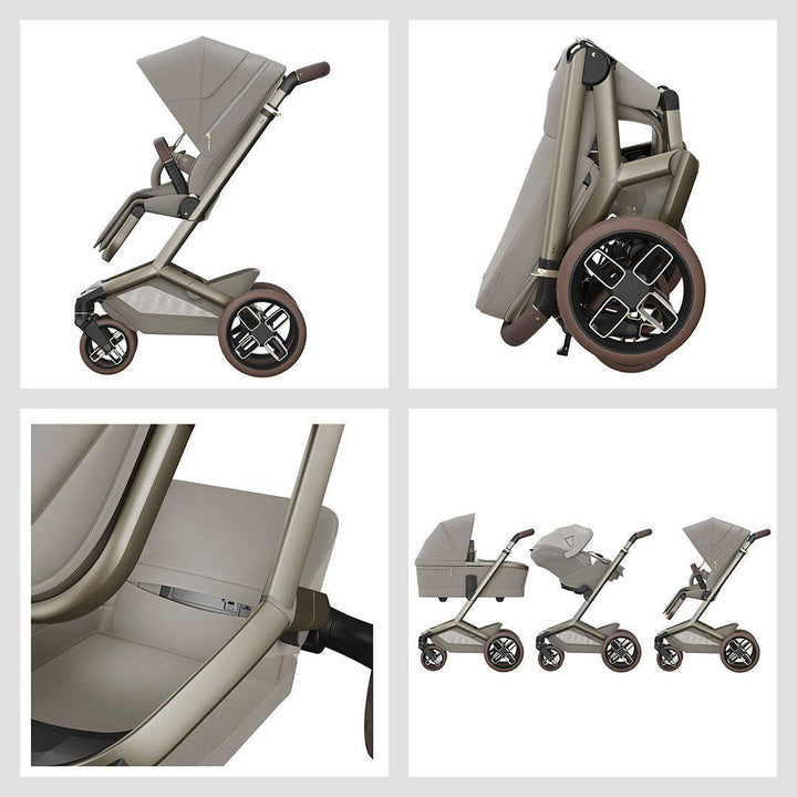 Maxi-Cosi Fame 8 Piece Premium Travel System with Pebble Slide Pro-Travel Systems-Sapphire Sand- | Natural Baby Shower