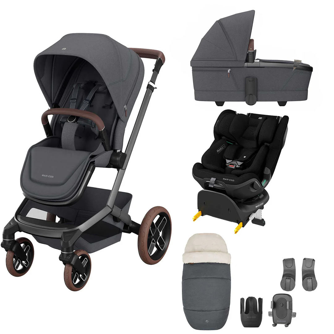 Maxi-Cosi Fame Premium + Emerald 360 Pro Bundle-Travel Systems-Twillic Black-Black | Natural Baby Shower
