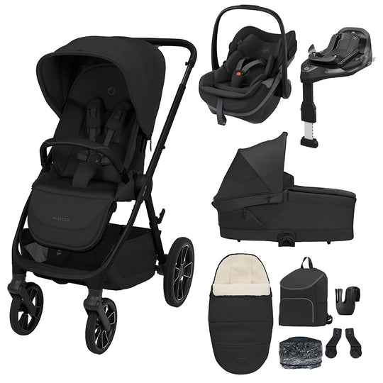 Maxi-Cosi Oxford+ 9 Piece Premium Travel System Bundle-Travel Systems-Onyx Black- | Natural Baby Shower