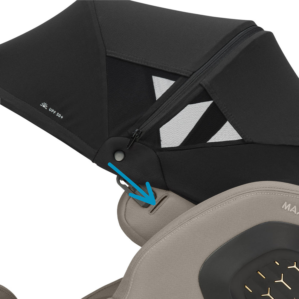 Maxi-Cosi Pearl XL Slide Pro Sun Canopy - Black-Car Seat Covers-Black- | Natural Baby Shower