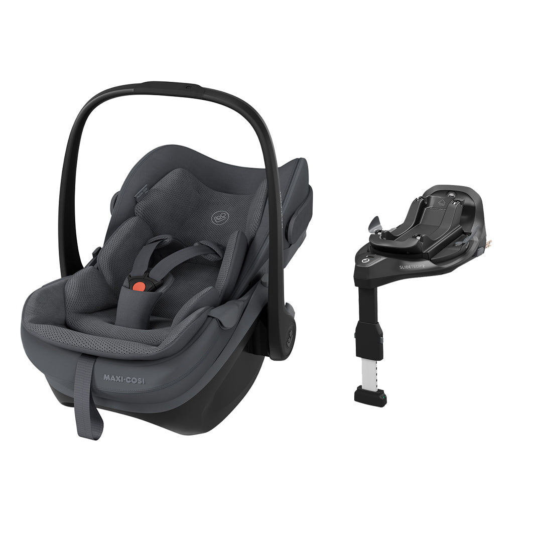 Maxi-Cosi Pebble Slide Pro Car Seat - Moon Graphite-Car Seats-Moon Graphite-With Base | Natural Baby Shower