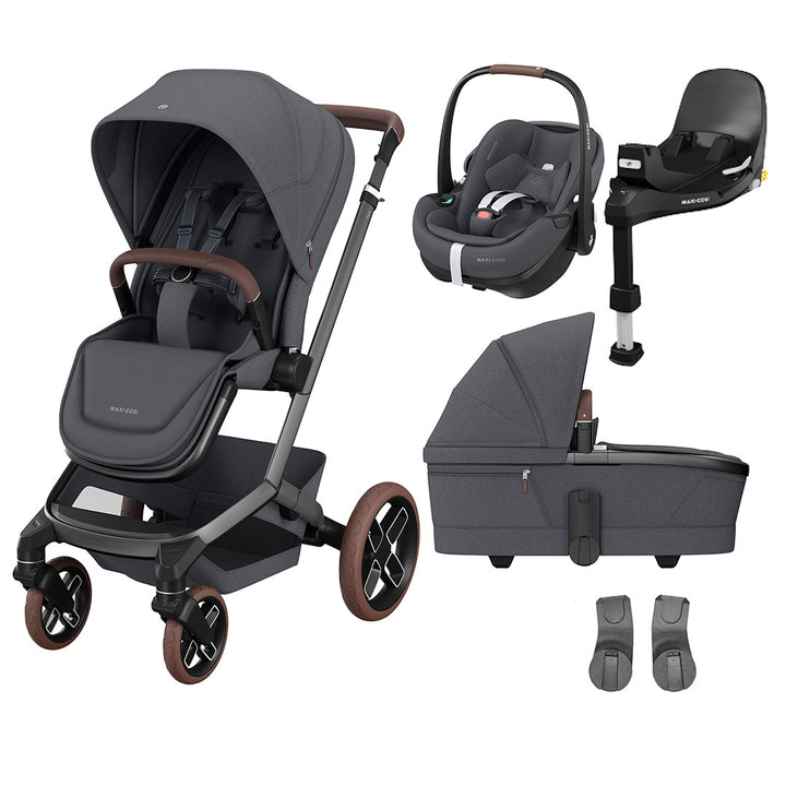 Maxi-Cosi Fame Pushchair + Pebble 360 Pro 2 Travel System-Travel Systems-Twillic Black-Black | Natural Baby Shower
