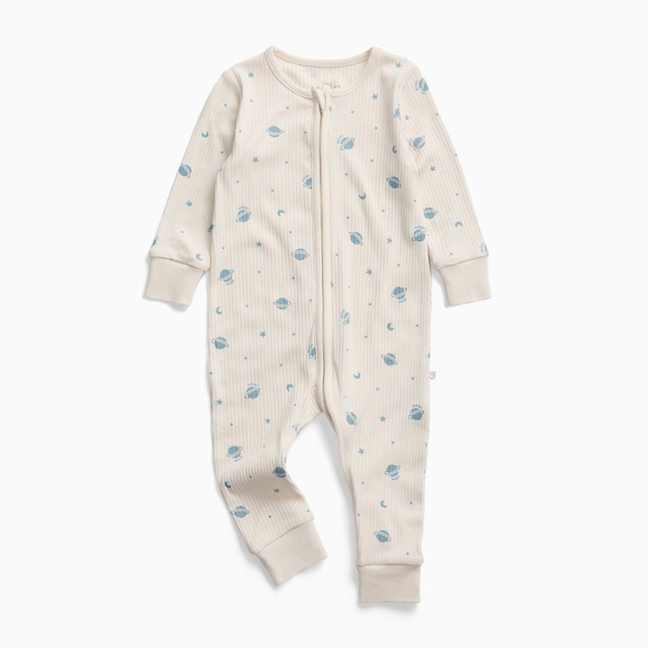 MORI Ribbed Two Way Zip-Up Sleepsuit - Space-Sleepsuits-Space-NB | Natural Baby Shower