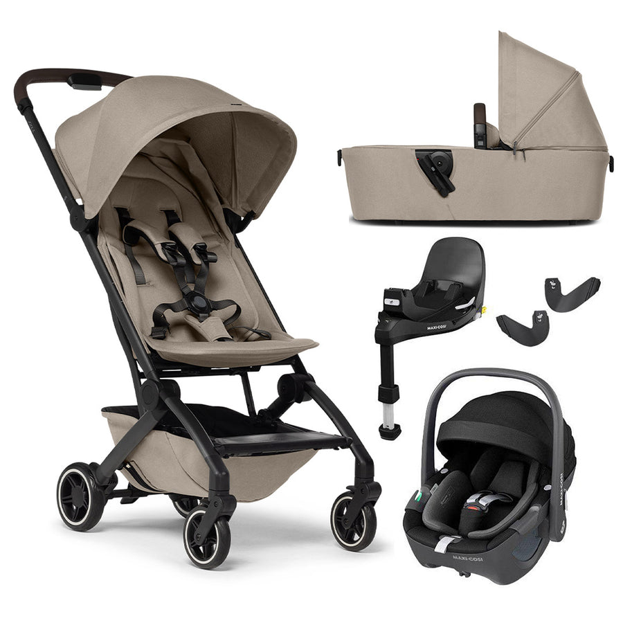 Joolz Aer+ Pushchair & Pebble 360/360 Pro Travel System - Sandy Taupe-Travel Systems-With Carrycot-Pebble 360 i-Size Car Seat | Natural Baby Shower