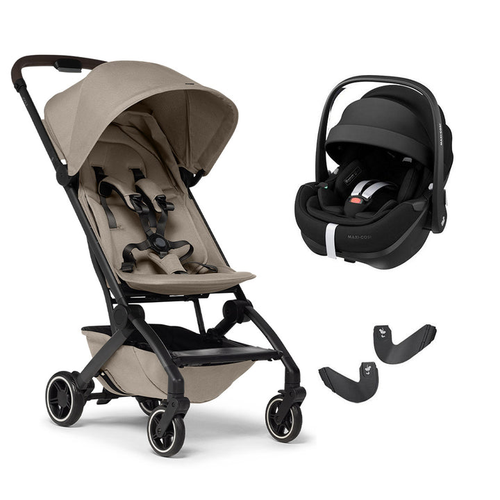 Joolz Aer+ Pushchair & Pebble 360/360 Pro Travel System - Sandy Taupe-Travel Systems-No Carrycot-Pebble 360 Pro Car Seat | Natural Baby Shower