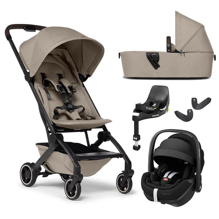 Joolz Aer+ Pushchair & Pebble 360/360 Pro Travel System - Sandy Taupe-Travel Systems-With Carrycot-Pebble 360 Pro Car Seat | Natural Baby Shower