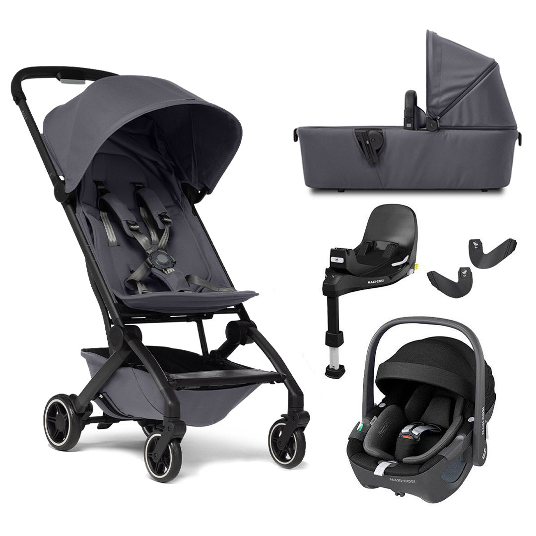 Joolz Aer+ Pushchair & Pebble 360/360 Pro Travel System - Stone Grey-Travel Systems-With Carrycot-Pebble 360 i-Size Car Seat | Natural Baby Shower