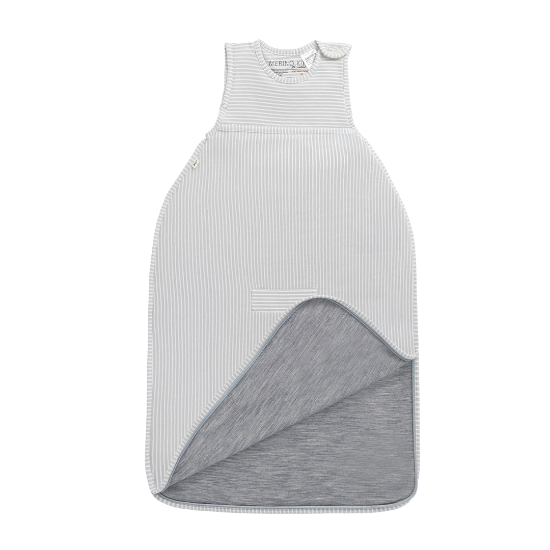 Merino Kids Go Go Sleeping Bag - Standard Weight - Turtle Dove Stripe-Sleeping Bags-3-24m-Turtle Dove | Natural Baby Shower