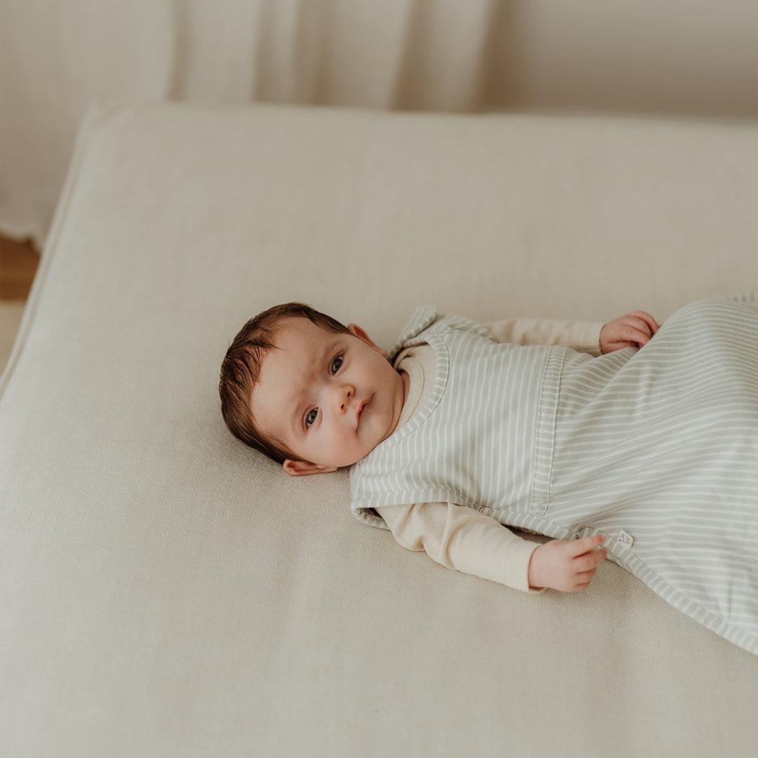 Merino Kids Go Go Sleeping Bag - Standard Weight - Turtle Dove Stripe-Sleeping Bags-3-24m-Turtle Dove | Natural Baby Shower