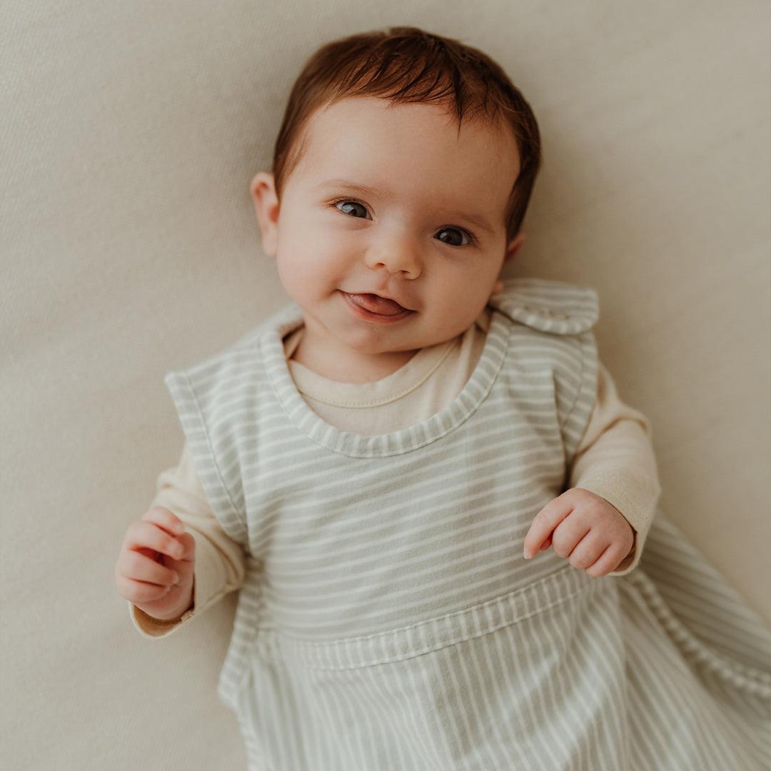 Merino Kids Go Go Sleeping Bag - Standard Weight - Turtle Dove Stripe-Sleeping Bags-3-24m-Turtle Dove | Natural Baby Shower