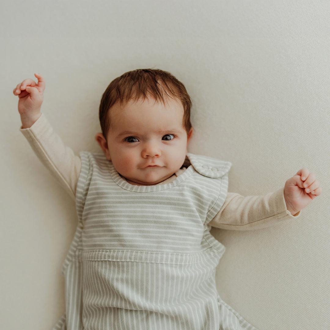 Merino Kids Go Go Sleeping Bag - Standard Weight - Turtle Dove Stripe-Sleeping Bags-3-24m-Turtle Dove | Natural Baby Shower