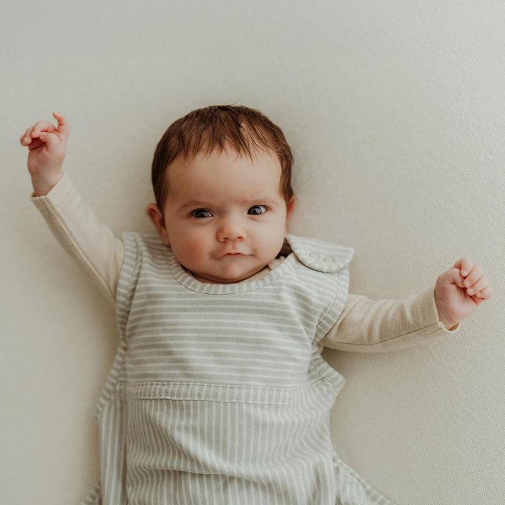 Merino Kids Go Go Sleeping Bag - Standard Weight - Turtle Dove Stripe-Sleeping Bags-3-24m-Turtle Dove | Natural Baby Shower