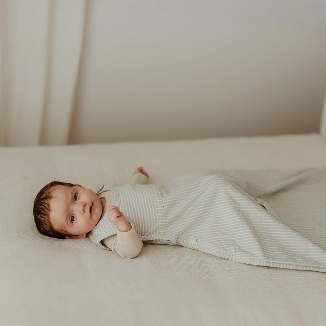 Merino Kids Go Go Sleeping Bag - Standard Weight - Turtle Dove Stripe-Sleeping Bags-3-24m-Turtle Dove | Natural Baby Shower