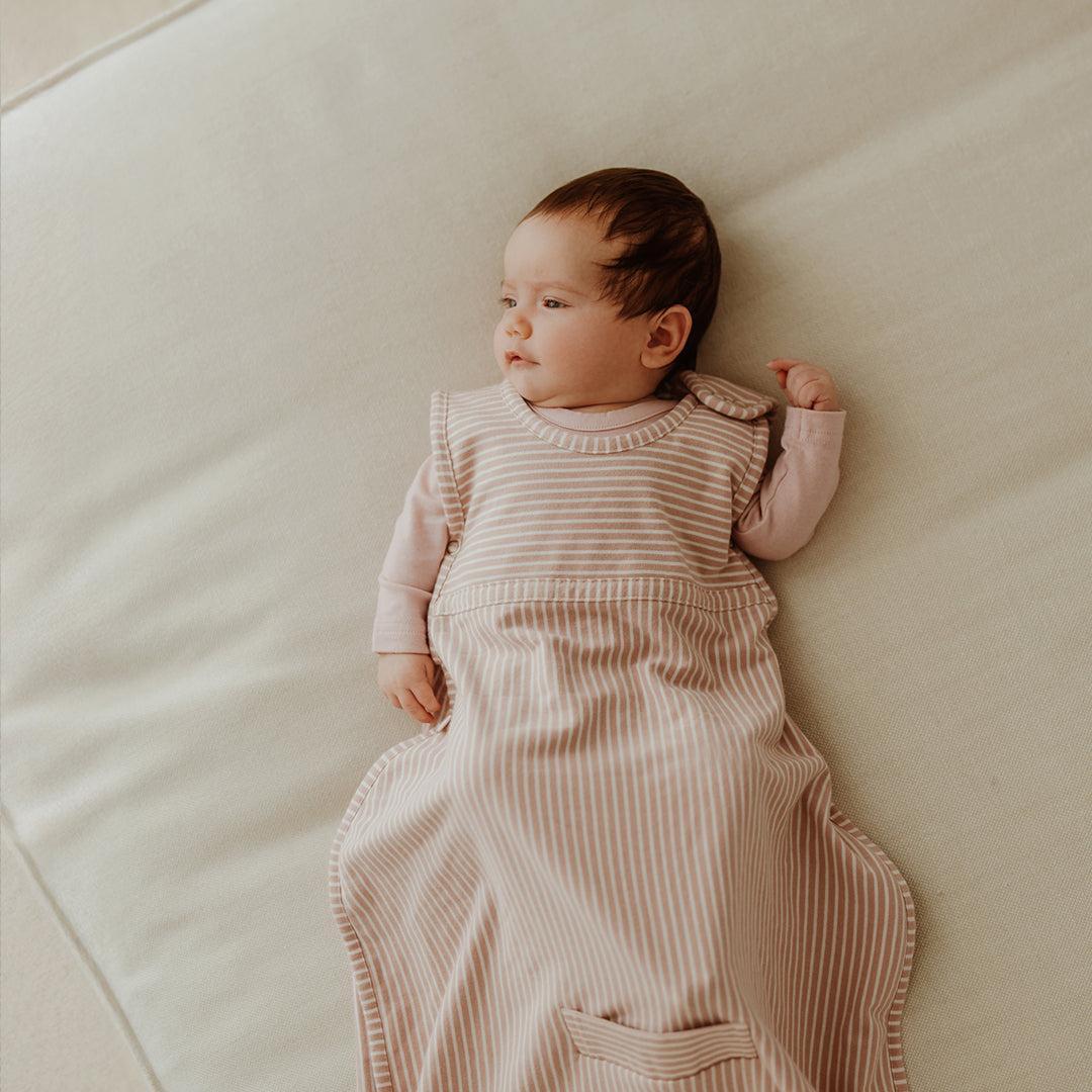 Merino Kids Go Go Sleeping Bag - All Seasons - Misty Rose Stripe-Sleeping Bags-Misty Rose-3-24m | Natural Baby Shower