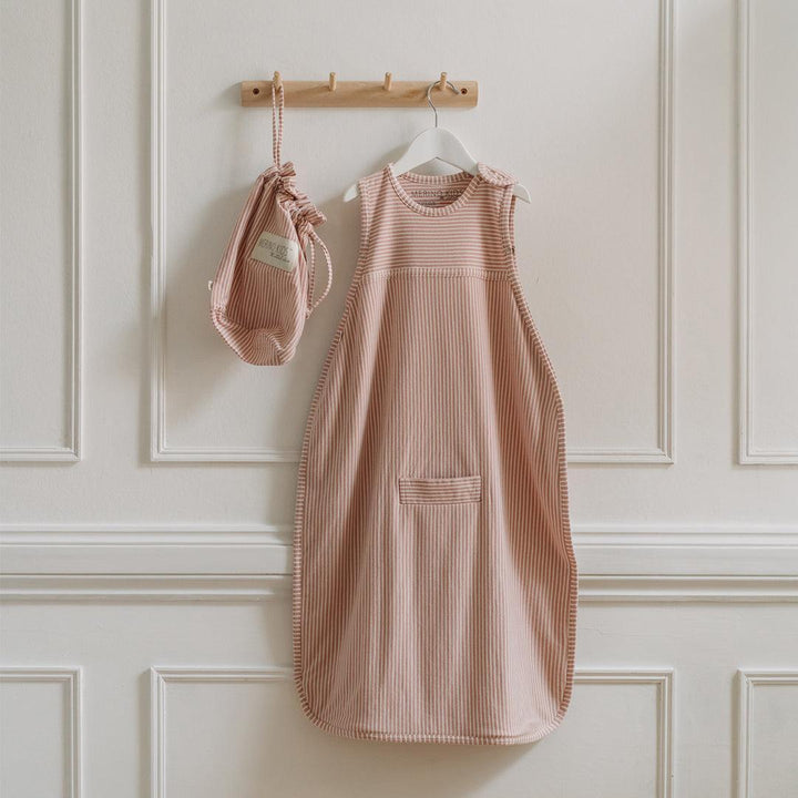 Merino Kids Go Go Sleeping Bag - All Seasons - Misty Rose Stripe-Sleeping Bags-Misty Rose-3-24m | Natural Baby Shower