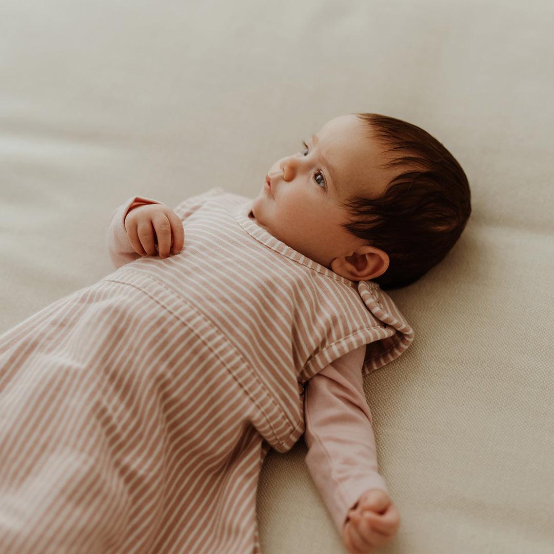 Merino Kids Go Go Sleeping Bag - All Seasons - Misty Rose Stripe-Sleeping Bags-Misty Rose-3-24m | Natural Baby Shower