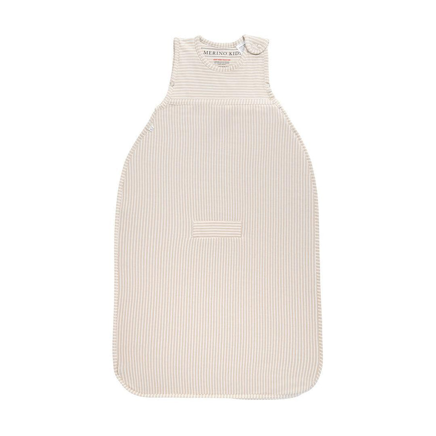 Merino Kids Go Go Sleeping Bag - All Seasons - Sandstone Stripe-Sleeping Bags-Sandstone-3-24m | Natural Baby Shower