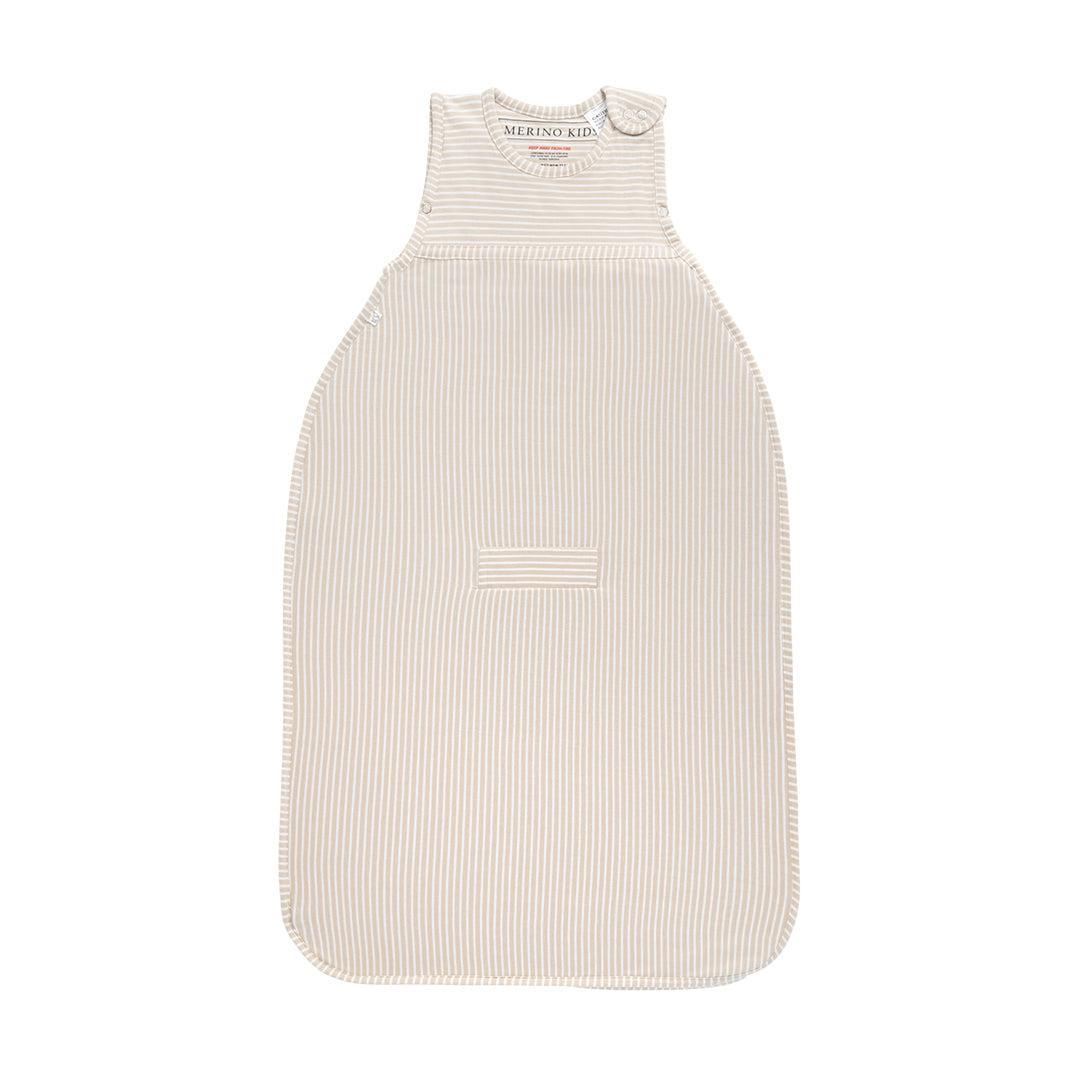 Merino Kids Go Go Sleeping Bag - All Seasons - Sandstone Stripe-Sleeping Bags-Sandstone-3-24m | Natural Baby Shower