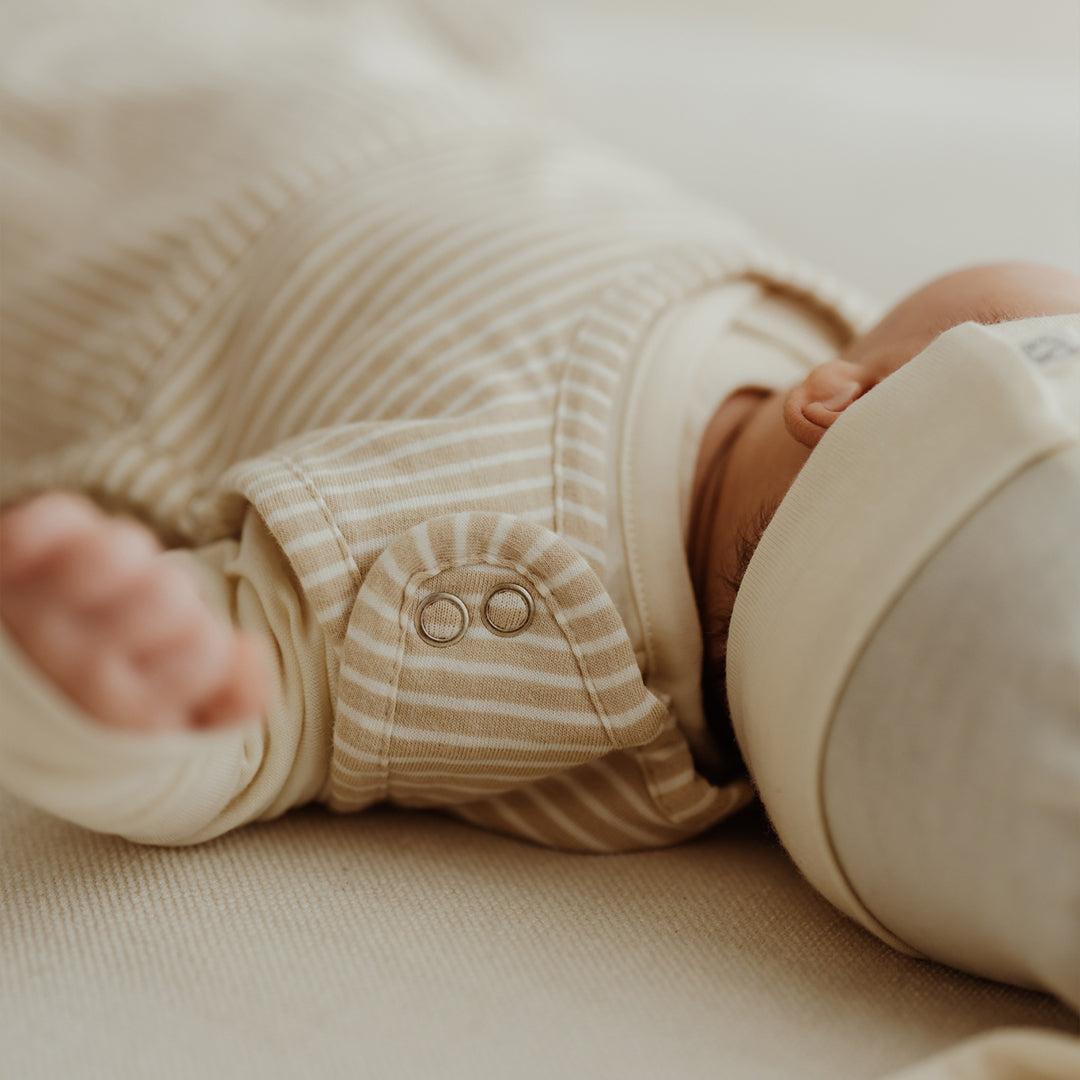 Merino Kids Go Go Sleeping Bag - All Seasons - Sandstone Stripe-Sleeping Bags-Sandstone-3-24m | Natural Baby Shower