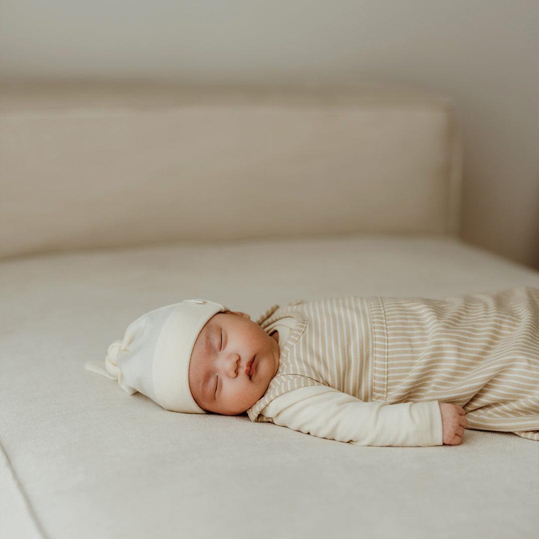 Merino Kids Go Go Sleeping Bag - All Seasons - Sandstone Stripe-Sleeping Bags-Sandstone-3-24m | Natural Baby Shower