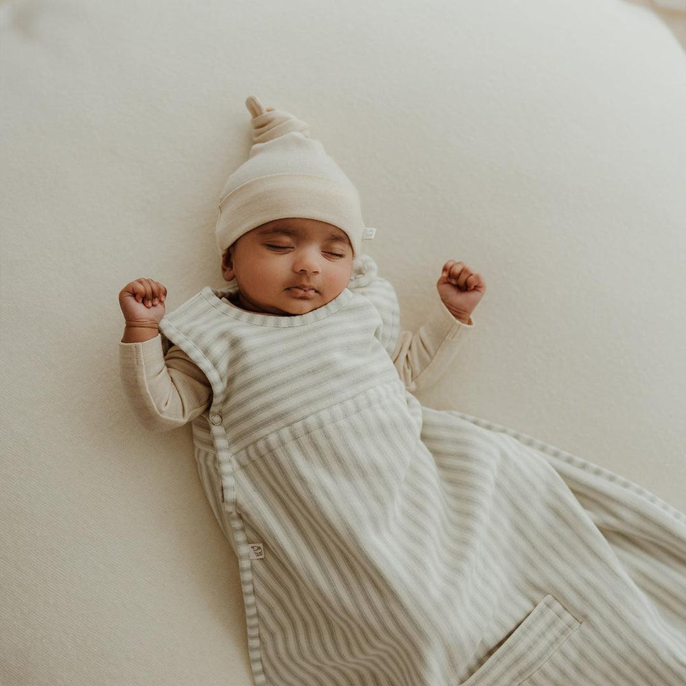 Merino Kids Go Go Sleeping Bag - Duvet Weight - Variegated Stripe Mist-Sleeping Bags-Variegated Stripe Mist-3-24m | Natural Baby Shower