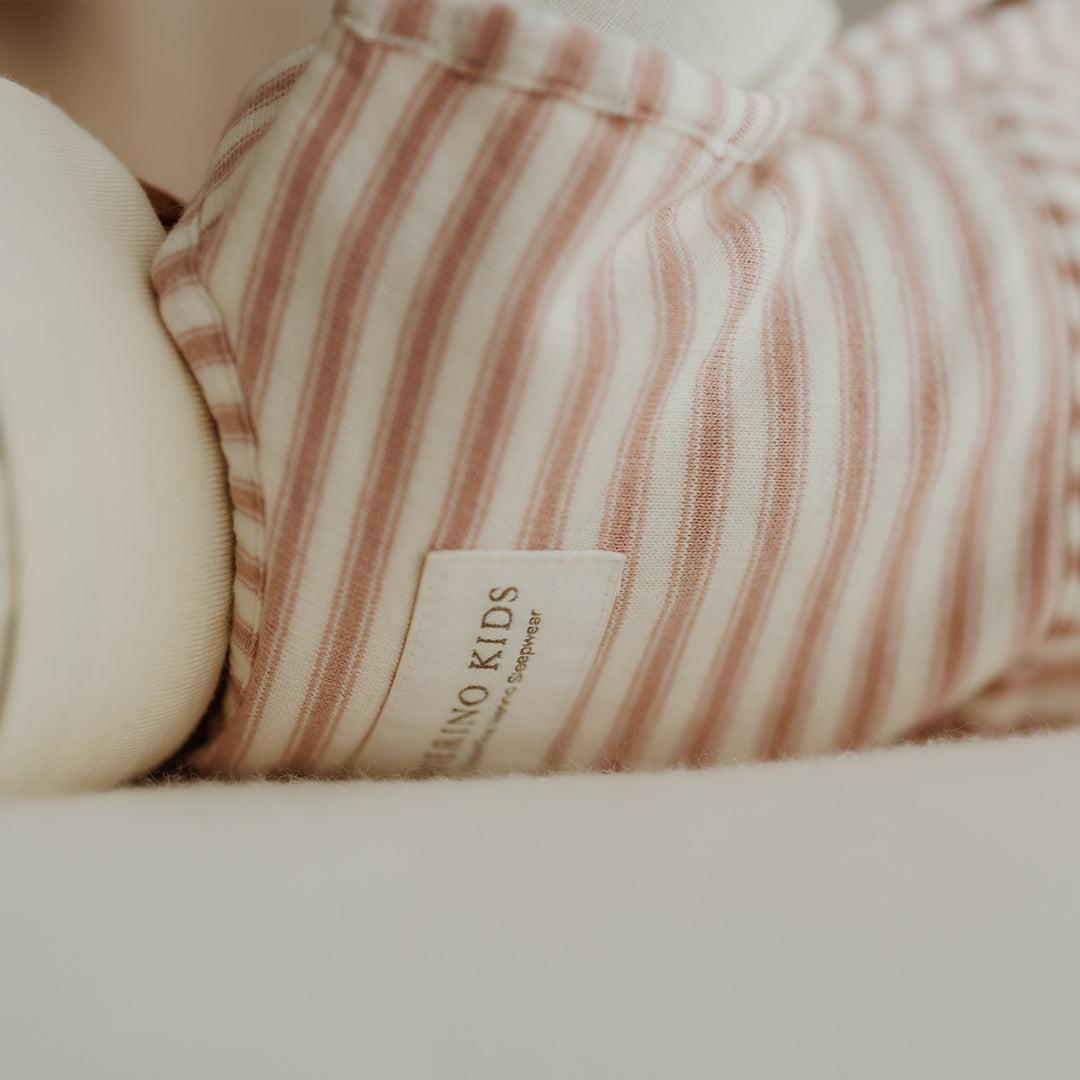 Merino Kids Go Go Sleeping Bag - Duvet Weight - Variegated Stripe Mauve-Sleeping Bags-Variegated Stripe Mauve-3-24m | Natural Baby Shower