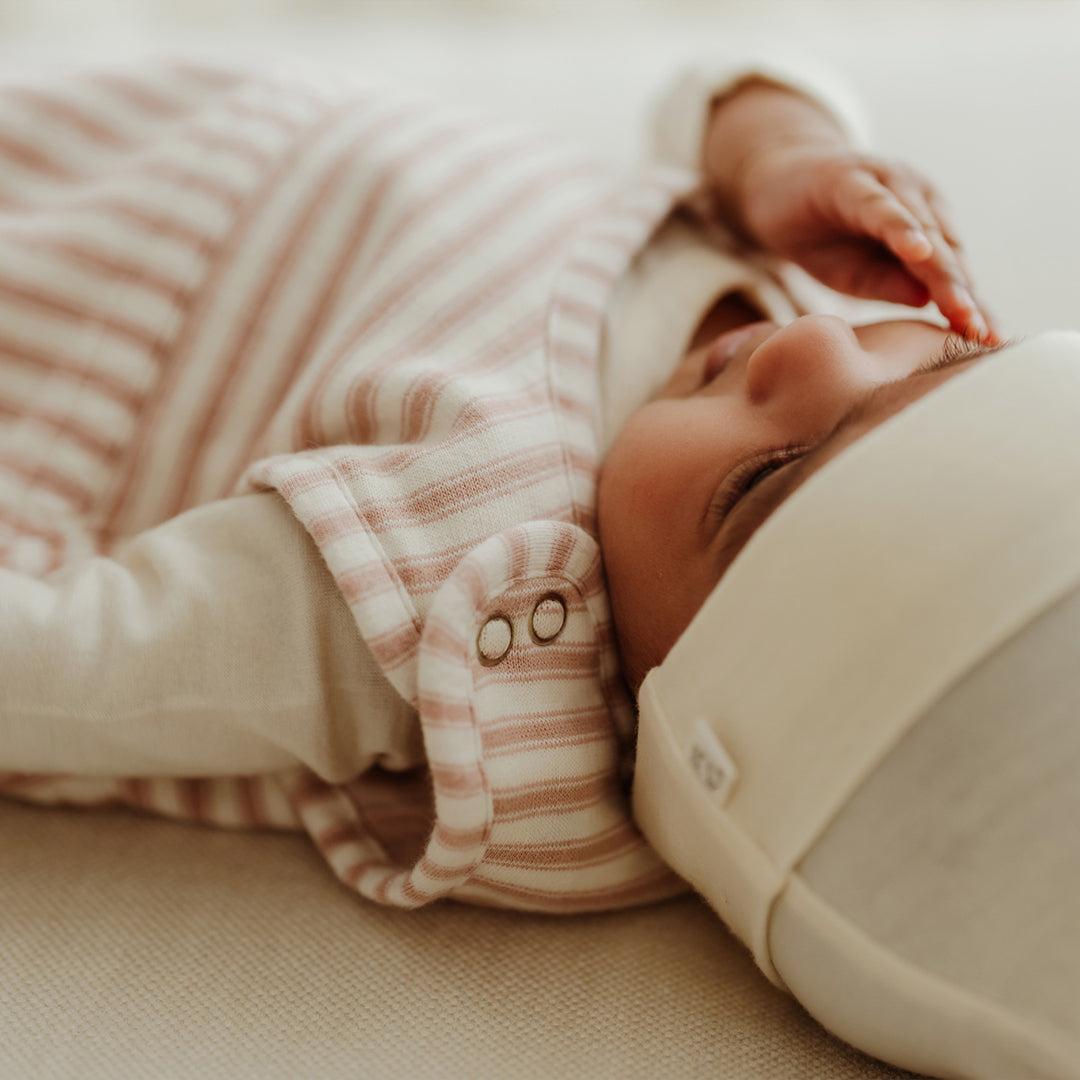 Merino Kids Go Go Sleeping Bag - Duvet Weight - Variegated Stripe Mauve-Sleeping Bags-Variegated Stripe Mauve-3-24m | Natural Baby Shower