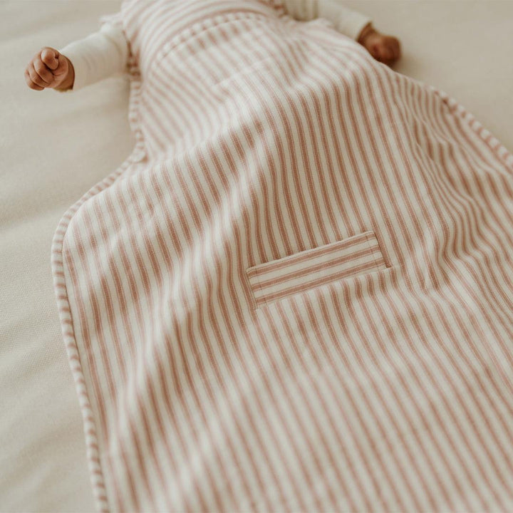 Merino Kids Go Go Sleeping Bag - Duvet Weight - Variegated Stripe Mauve-Sleeping Bags-Variegated Stripe Mauve-3-24m | Natural Baby Shower