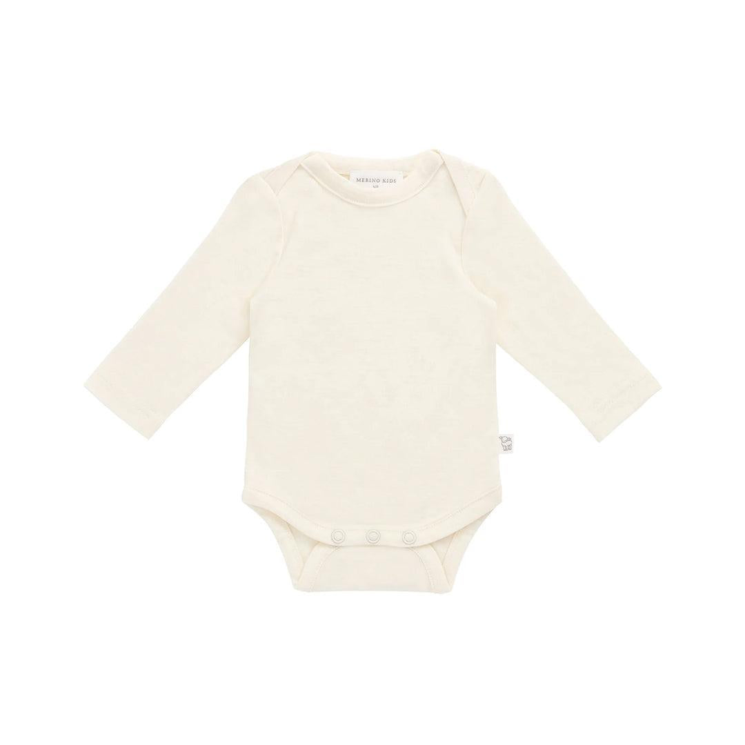 Merino Kids Merino Long Sleeve Envelope Bodysuit - Cloud-Bodysuits-Cloud-NB | Natural Baby Shower