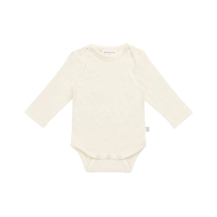 Merino Kids Merino Long Sleeve Envelope Bodysuit - Cloud-Bodysuits-Cloud-NB | Natural Baby Shower
