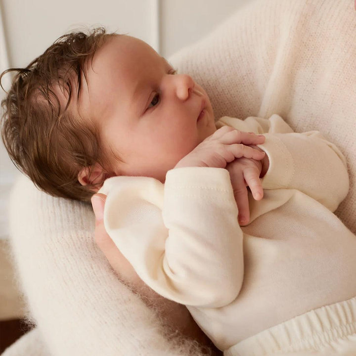 Merino Kids Merino Long Sleeve Envelope Bodysuit - Cloud-Bodysuits-Cloud-NB | Natural Baby Shower